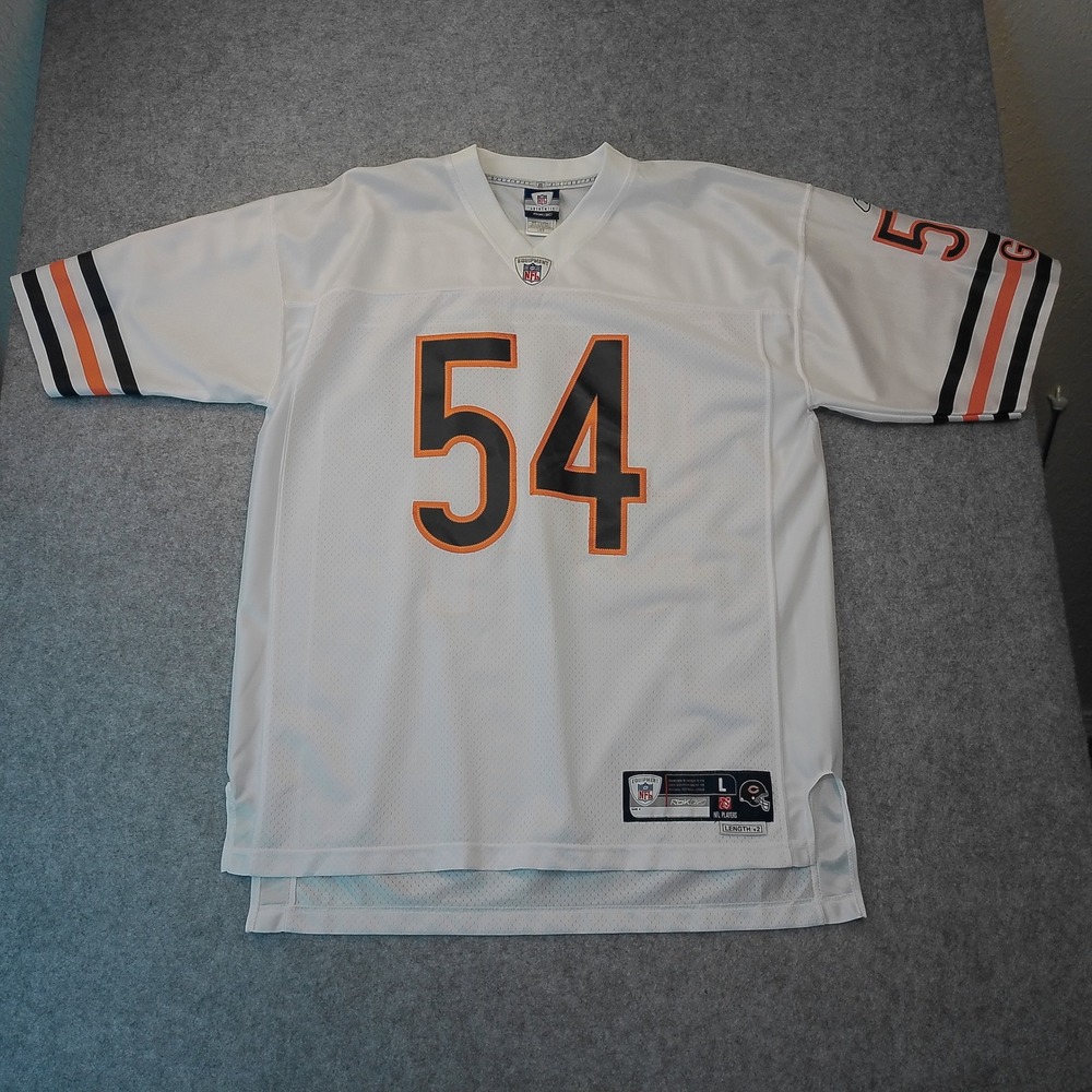 Reebok Chicago Bears Brian Urlacher 54 Jersey White NFL Equipment Mens Large L